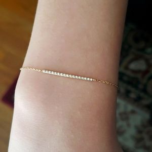 14k Diamond Bar Bracelet